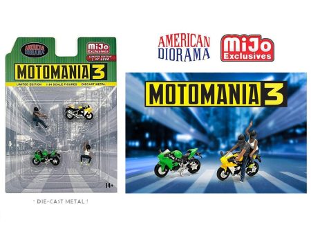 American Diorama 1:64 Moto Mania 3, Figure & Bike Set Diecast Online Hot Sale