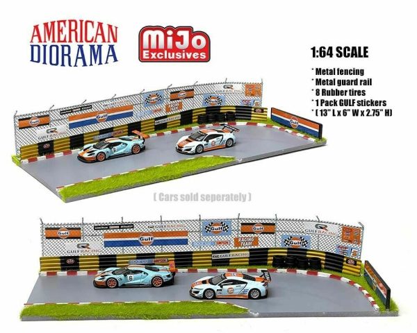 American Diorama 1 64 GULF Race Track Diorama MIJO EXCLUSIVE Sale