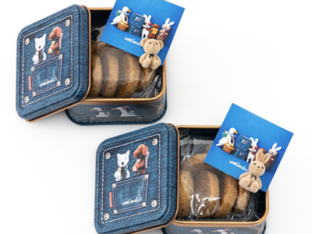 Aoyama Decarbo Plant-based Darjeeling Tea Cookie Tin with Plush Toy Online now