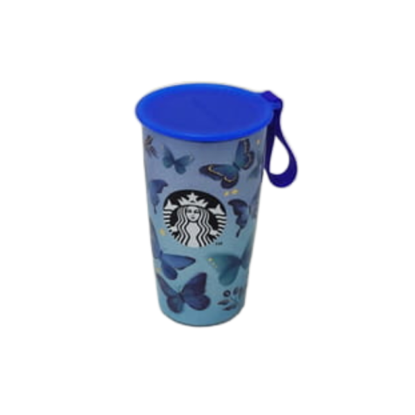 Starbucks Strap Cup Shape Blue Butterfly Stainless Steel Bottle Cheap