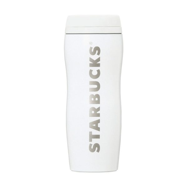 Starbucks Curved Matte White Stainless Steel Bottle Online