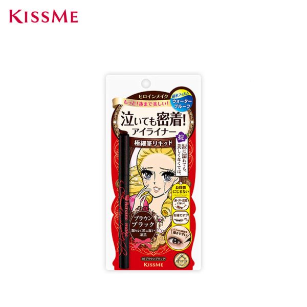 KISS ME Heroine Makeup Smooth Liquid Eyeliner Super Keep (03 Brown Black) Fashion