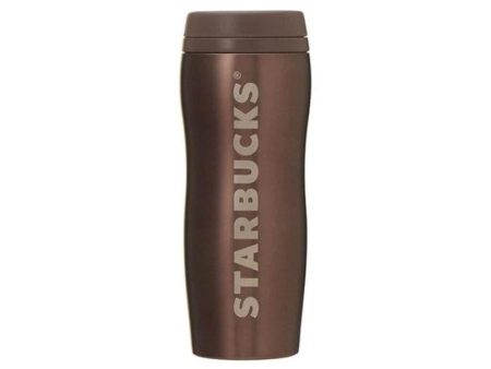 STARBUCKS Curved Brown Stainless Steel Bottle For Sale