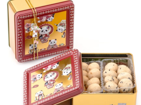 Aoyama Decarbo Dress-Up Panda Cookie Tin (Gluten-Free and Vegan Apple & Sesame Cookies) Supply