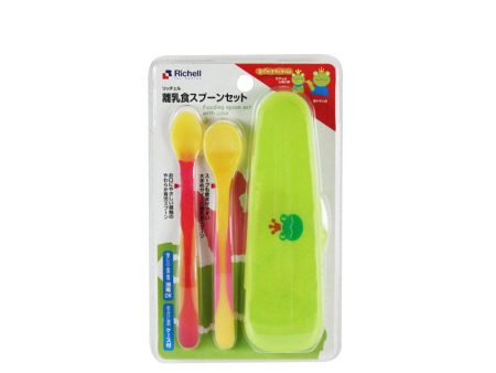 Richell 2 Spoon Feeding Set with Case For Sale