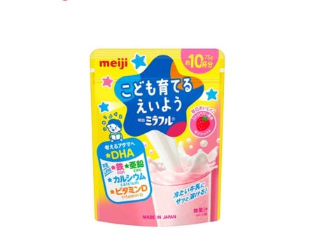 Meiji Strawberry Flavored Powdered Milk with Iron, Calcium, Zinc and DHA For Sale