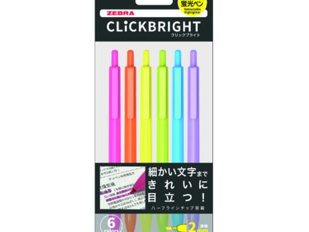 Zebra ClickBright Click Fresh Highlighter 6-color Set Discount