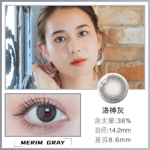 envie Monthly Disposable Merim Gray 14.2 mm Diameter Color Contact Lenses 2 pcs Hot on Sale