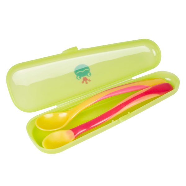 Richell 2 Spoon Feeding Set with Case For Sale