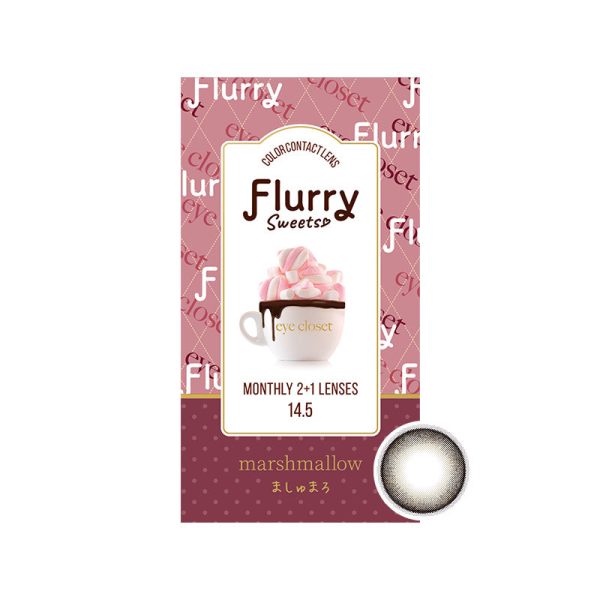 Flurry by Colors Monthly Color Contact Lenses, Marshmallow, 15.0mm Discount