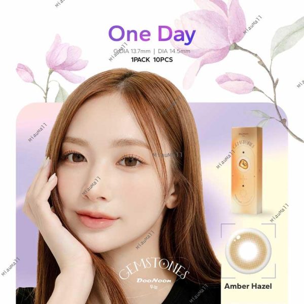 DooNoo GEMSTONES 1 day disposable color contact lenses 10pcs, Amber Hazel diameter 14.5mm Online Hot Sale