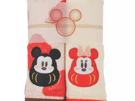 Disney New Year Daruma Mickey and Minnie Face Towel Online Sale