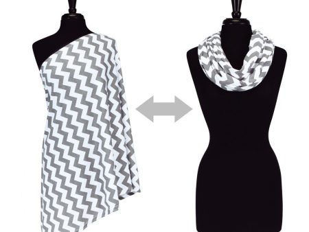 Itzy Ritzy Nursing Happens™ Infinity Breastfeeding Scarf - Grey Chevron Sale