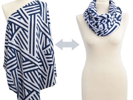 Itzy Ritzy Nursing Happens™ Infinity Breastfeeding Scarf - City Chevron Navy For Discount